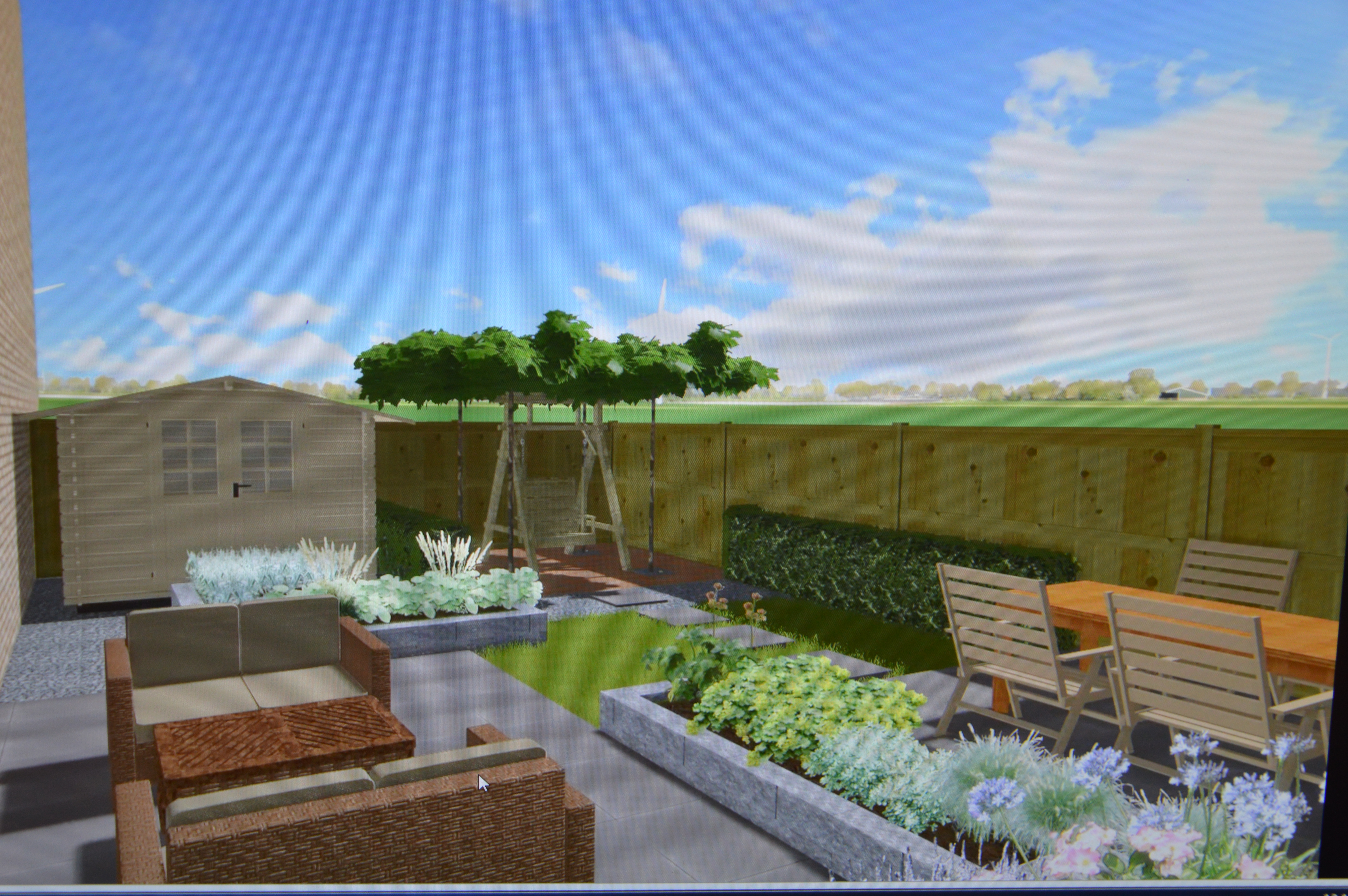 Tuinontwerp DECAtuinen Almere impressiefoto 3D